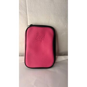 Boye Hot Pink Pebbled Faux Leather Crochet Hook Knitting Needle Zipper Case